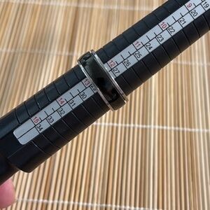 SPINNER RINGS UNISEX SILVER BAND BLACK ROTATOR STAINLESS STEEL WOMEN MEN FIDGET.